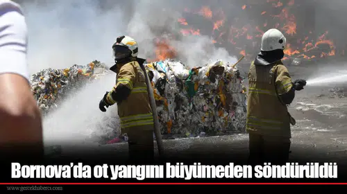 Bornova’da ot yangını büyümeden söndürüldü