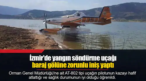 İzmir'de yangın söndürme uçağı baraj gölüne zorunlu iniş yaptı