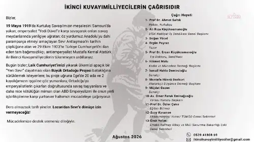 Aydın ve sanatçılardan ‘İkinci Kuvayımilliyeciler’ adıyla antiemperyalist mücadele çağrısı