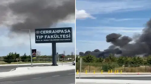 Cerrahpaşa hastanesi bahçesinde yangın çıktı