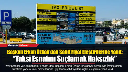 Başkan Erkan Özkan’dan Sabit Fiyat Eleştirilerine Yanıt:  “Taksi Esnafını Suçlamak Haksızlık”