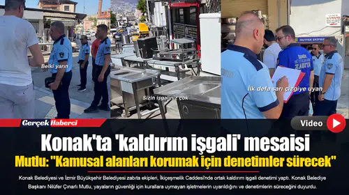 Konak'ta 'kaldırım işgali' mesaisi