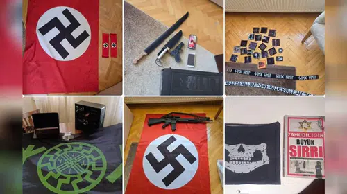 Ankara'da neo-nazi sembolleri ve silahlarla 9 gözaltı