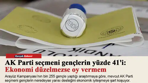 AK Parti seçmeni gençlerin yüzde 41'i: Ekonomi düzelmezse oy vermem