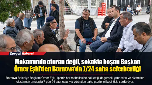 Makamında oturan değil, sokakta koşan Başkan... Ömer Eşki’den Bornova’da 7/24 saha seferberliği