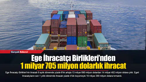 Ege İhracatçı Birlikleri’nden 1 milyar 705 milyon dolarlık ihracat
