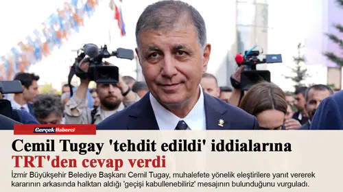 Cemil Tugay 'tehdit edildi' iddialarına TRT'den cevap verdi