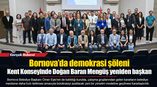 Bornova’da demokrasi şöleni: Kent Konseyinde Doğan Baran Mengüş yeniden başkan