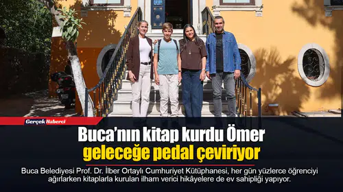 Buca’nın kitap kurdu Ömer geleceğe pedal çeviriyor