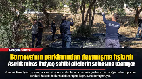 Bornova’nın parklarından dayanışma fışkırdı...  Asırlık miras ihtiyaç sahibi ailelerin sofrasına uzanıyor