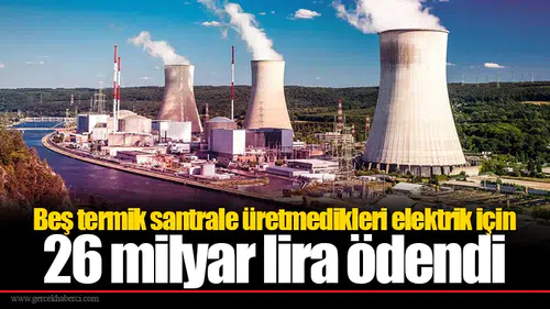 Beş termik santrale üretmedikleri elektrik için 26 milyar lira ödendi