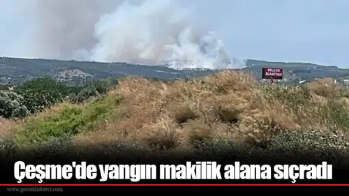 Çeşme'de yangın makilik alana sıçradı