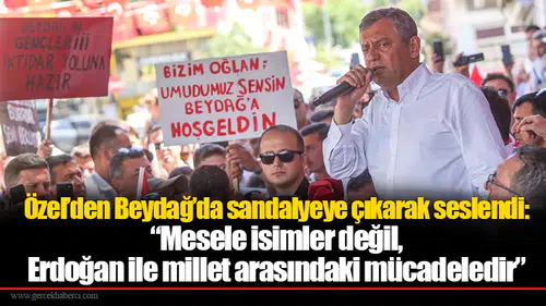 Özel’den Beydağ’da sandalyeye çıkarak seslendi