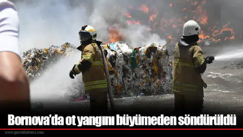 Bornova’da ot yangını büyümeden söndürüldü