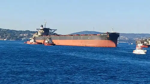 Kerç Boğazı'ndaki saldırının ardından Great Ocean gemisi İstanbul'dan geçti
