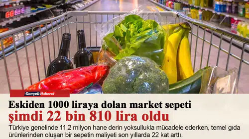 Eskiden 1000 liraya dolan market sepeti şimdi 22 bin 810 lira oldu