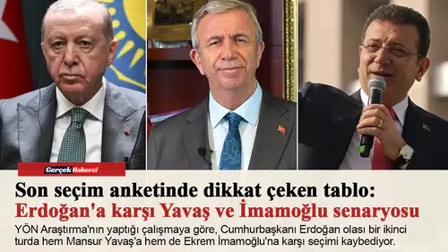Son seçim anketinde dikkat çeken tablo: Erdoğan'a karşı Yavaş ve İmamoğlu senaryosu