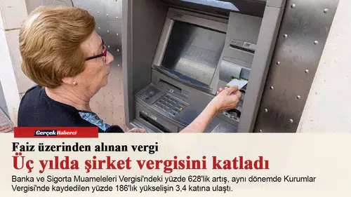 Faiz üzerinden alınan vergi üç yılda şirket vergisini katladı