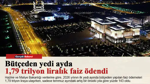 Bütçeden yedi ayda 1,79 trilyon liralık faiz ödendi