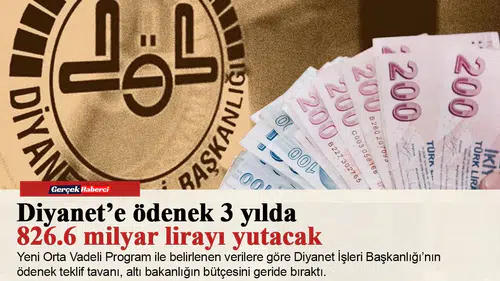 Diyanet’e ödenek 3 yılda 826.6 milyar lirayı yutacak