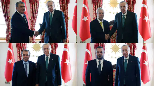 Erdoğan, dört büyük kulüp başkanlarıyla Dolmabahçe'de bir araya geldi