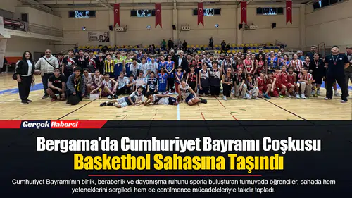 Bergama’da Cumhuriyet Bayramı Coşkusu Basketbol Sahasına Taşındı
