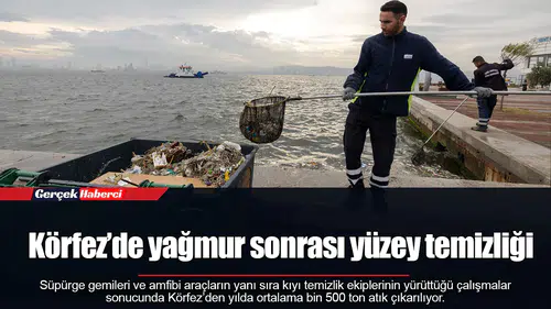 Körfez’de yağmur sonrası yüzey temizliği