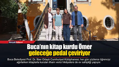 Buca’nın kitap kurdu Ömer geleceğe pedal çeviriyor