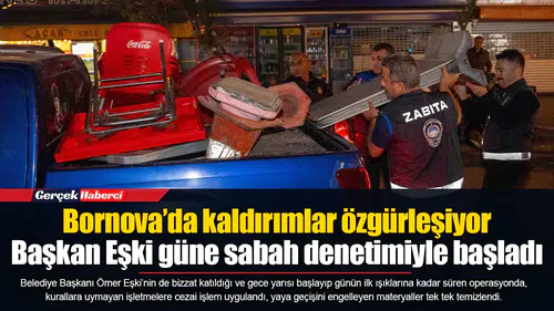 Bornova’da kaldırımlar özgürleşiyor... Başkan Eşki güne sabah denetimiyle başladı