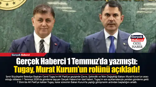 Gerçek Haberci 1 Temmuz’da yazmıştı: Tugay, Murat Kurum’un rolünü açıkladı!