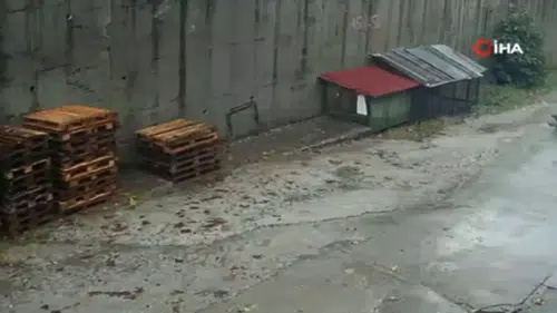 Zonguldak'ta istinat duvarının çökme anına ait görüntüler ortaya çıktı