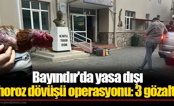 Bayındır'da yasa dışı horoz dövüşü operasyonu: 3 gözaltı
