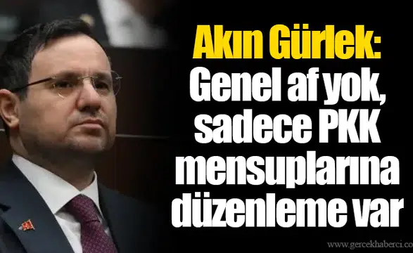Akın Gürlek: Genel af yok, sadece PKK mensuplarına düzenleme var