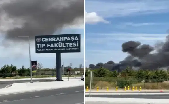 Cerrahpaşa hastanesi bahçesinde yangın çıktı