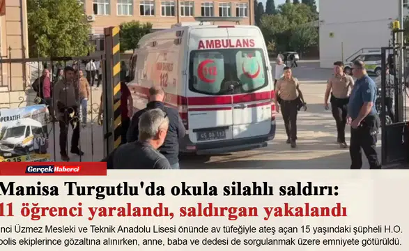 Manisa Turgutlu'da lisenin önünde silahlı saldırı:   Yaralı öğrenciler olduğu öğrenildi