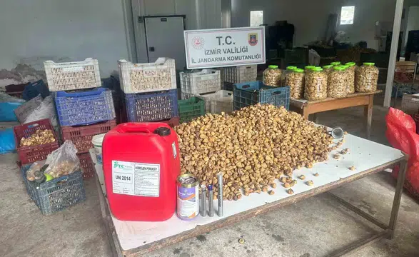 Ödemiş'te lavabo açıcıyla beyazlatılan 3 ton incir ele geçirildi