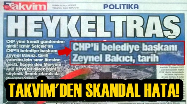 TAKVİM'DEN SKANDAL HATA