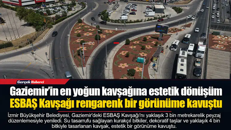 ESBAŞ Kavşağı rengarenk bir görünüme kavuştu