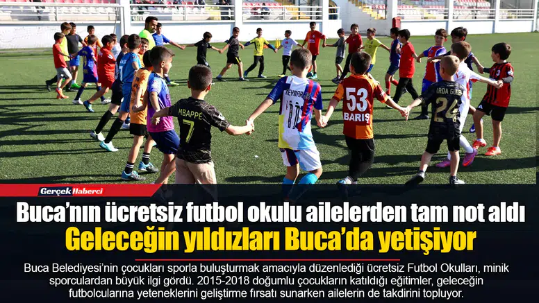 Buca’nın ücretsiz futbol okulu ailelerden tam not aldı