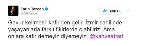 Fatih Tezcan'dan "Gavur İzmir" Çıkışı