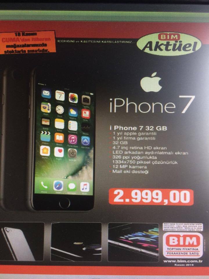 iPhone 7 BİM'de Satışa Sunuluyor