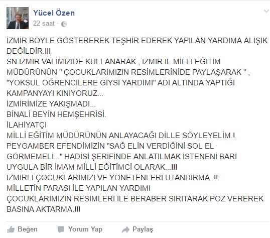 İl Milli Eğitim’in O Uygulamasına CHP’den Tepki