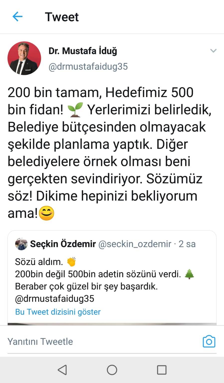 Bornova’da her cana 1 fidan