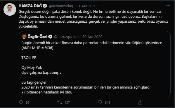 AK Parti ile CHP arasında anket polemiği