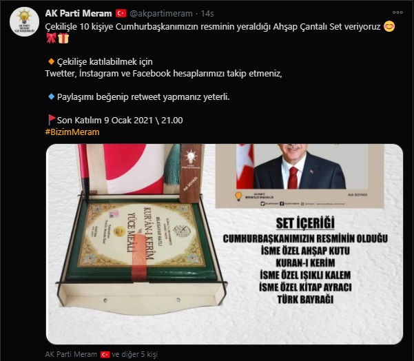 AK Partili belediye başkanını takip edene tatil çekilişi