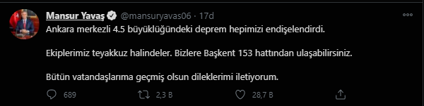 Ankara'da korkutan deprem!