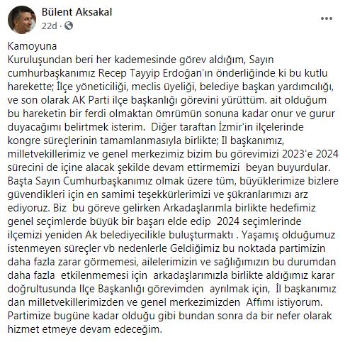 Kemalpaşa Ak Parti’de şok istifa 