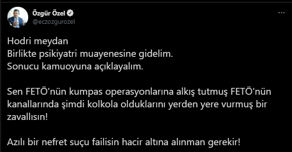 'Cezai ehliyeti yok' diyen Soylu'ya Özel'den yanıt: Gel psikiyatriste gidelim