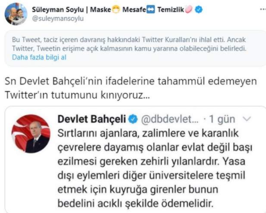 Twitter, İçişleri Bakanı Soylu'nun iki paylaşımına daha kısıtlama getirdi