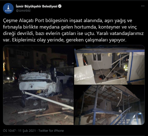 Alaçatı'da hortum felaketi: Yaralılar var